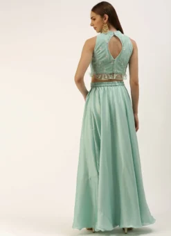 Teen Girls Light Sea Green Net Embroidered Skirt Set Party Wear -Mahra Clothing Shop Light Sea Green Net Embroidered Skirt Set IWBS02212472 b