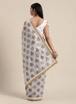 Teen Girls Lilac Hint Chanderi Saree N Embroidered Blouse Festive Wear -Mahra Clothing Shop Lilac Hint Chanderi Saree N Embroidered Blouse SABS02101755 b