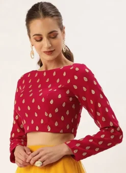 Magenta Embroidered Georgette Blouse Festive Wear -Mahra Clothing Shop Magenta Embroidered Georgette Blouse BLBS02305250 u