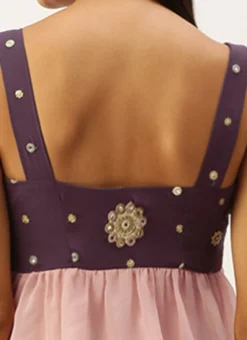 Magenta N Pink Embroidered Layered Dress Festive Wear -Mahra Clothing Shop Magenta N Pink Embroidered Layered Dress DRBS02209669 rrc2