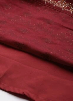 Maroon Art Silk Foil Printed Maxi Dress Festive Wear -Mahra Clothing Shop Maroon Art Silk Foil Printed Maxi Dress DRBS02211115 rrc3