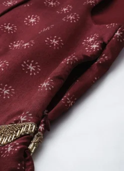 Bottom From Maroon Art Silk Printed Co Ords Set After Six Wear 14 Bottom From Maroon Art Silk Printed Co Ords Set After Six Wear -Mahra Clothing Shop Maroon Art Silk Printed Co Ords Set IWBS02302301 rrc3