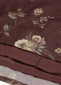 Maroon Chanderi Printed Floral Maxi Dress Festive Wear -Mahra Clothing Shop Maroon Chanderi Printed Floral Maxi Dress DRBS02111085 rrc4