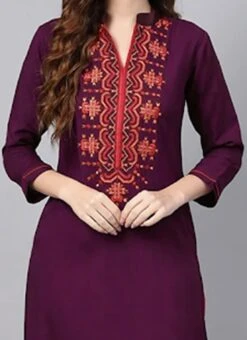 Maroon Cotton Kurta Palazzo Set After Six Wear