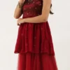 Teen Girls Maroon Embroidered Sharara Suit Festive Wear
