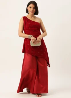Teen Girls Maroon Georgette Embroidered Palazzo Set Festive Wear 6 Teen Girls Maroon Georgette Embroidered Palazzo Set Festive Wear -Mahra Clothing Shop Maroon Georgette Embroidered Palazzo Set IWBS02205939 u