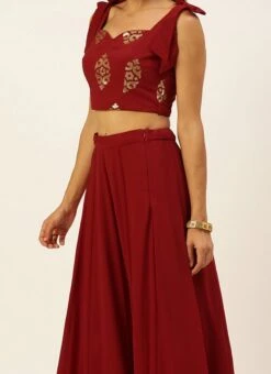 Teen Girls Green Georgette Sequins Kali Lehenga Party Wear