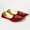 Maroon Velvet Hand Work Mojri