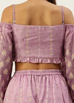 Bottom From Mauve Art Silk Digital Printed Co Ords Set After Six Wear -Mahra Clothing Shop Mauve Art Silk Digital Printed Co Ords Set IWBS02301067 rrc2