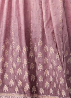 Mauve Art Silk Digital Printed Dress Party Wear -Mahra Clothing Shop Mauve Art Silk Digital Printed Dress DRBS02304077 rrc4