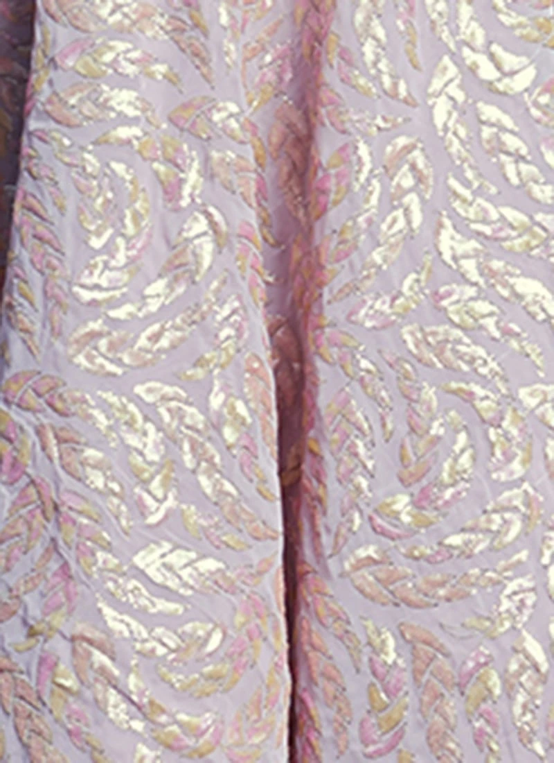 Teen Girls Mauve Embroidered Georgette Anarkali Suit Wedding Wear 8 Teen Girls Mauve Embroidered Georgette Anarkali Suit Wedding Wear - Image 8