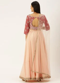 Teen Girls Mauve N Burgundy Embroidered V NeckLehenga Set Festive Wear -Mahra Clothing Shop Mauve N Burgundy Embroidered V NeckLehenga Set GHBS02203488 b