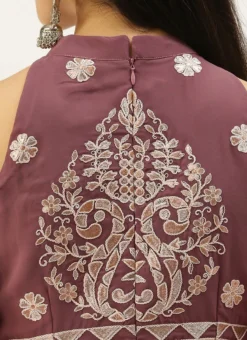 Mauve N White Embroidered Gown Festive Wear -Mahra Clothing Shop Mauve N White Embroidered Gown IWBS02207337 rrc2