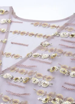 Mauve Net Embroidered Kaftan Style Gown Party Wear -Mahra Clothing Shop Mauve Net Embroidered Kaftan Style Gown IWBS02205988 rrc1