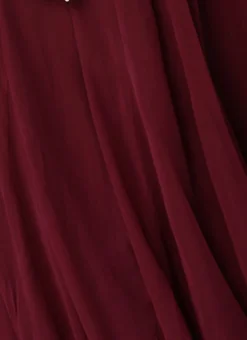 Mauve Net Sequins N Burgundy Godet Dress Festive Wear Wedding Wear -Mahra Clothing Shop Mauve Net Sequins N Burgundy Godet Dress DRBS02205032 rrc4 1