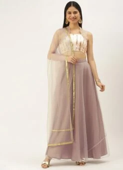 Teen Girls Mauve Pink N Peach Embroidered Lehenga Festive Wear -Mahra Clothing Shop Mauve Pink N Peach Embroidered Lehenga GHBS02205999 u