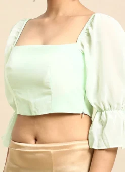 Mint Green Georgette Blouse Festive Wear