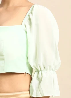 Mint Green Georgette Blouse Festive Wear -Mahra Clothing Shop Mint Green Georgette Blouse BLBS02305179 rrc3