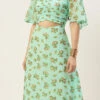 Mint Green Georgette Digital Printed Dress After Six Wear