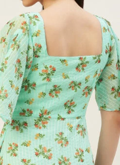 Mint Green Georgette Digital Printed Dress After Six Wear -Mahra Clothing Shop Mint Green Georgette Digital Printed Dress DRBS02211307 rrc2