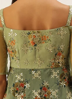 Mint Green Organza N Layered Style Gown Wedding Wear -Mahra Clothing Shop Mint Green Organza N Layered Style Gown IWBS02206201 rrc2