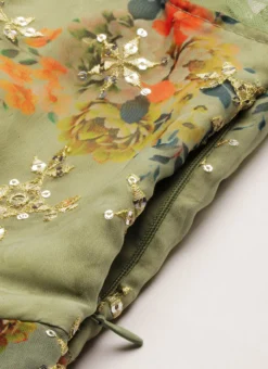 Mint Green Organza N Layered Style Gown Wedding Wear -Mahra Clothing Shop Mint Green Organza N Layered Style Gown IWBS02206201 rrc3