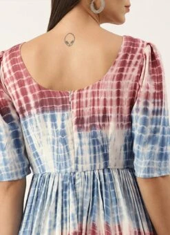 Multi Color Maxi Dress Festive Wear -Mahra Clothing Shop Multi Color Tencel Maxi Dress DRBS02202363 rrc2