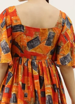 MultiColored Bell Sleeve Dress After Six Wear -Mahra Clothing Shop MultiColored Bell Sleeve Dress DRBS02105352 rrc2