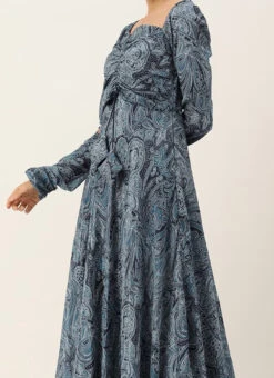 Teen Girls Multicolor Chinon Digital Print Floor Length Gown Festive Wear