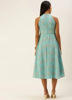 Multicolor N Green Asymmetrical Gown Party Wear -Mahra Clothing Shop Multicolor N Green Asymmetrical Gown IWBS02206262 b