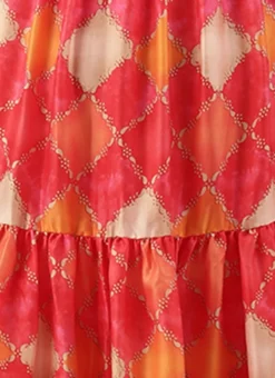 Multicolor Printed Gathered Style Midi Dress Festive Wear -Mahra Clothing Shop Multicolor Printed Gathered Style Midi Dress DRBS02206161 rrc3