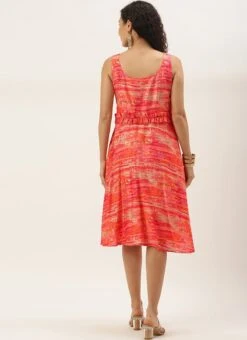 Multicolored Art Silk Round Neck Dress After Six Wear 11 Multicolored Art Silk Round Neck Dress After Six Wear -Mahra Clothing Shop Multicolored Art Silk Round Neck Dress DRBS02106489 b