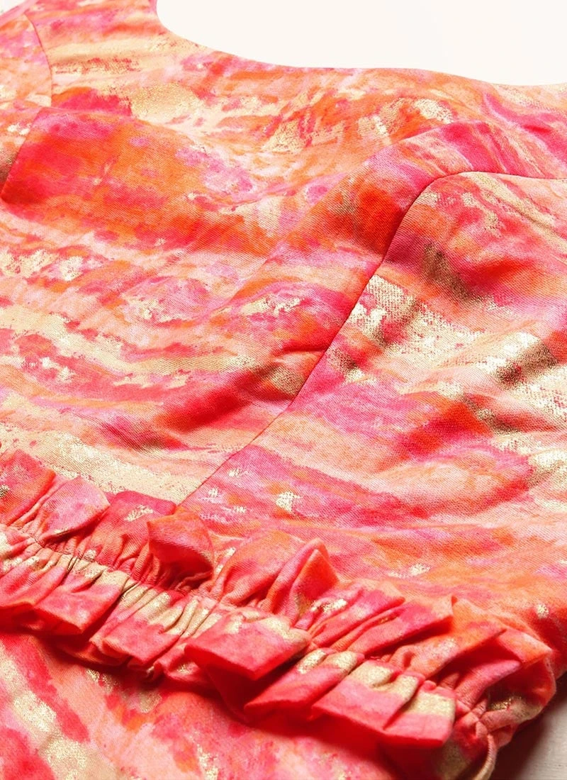 Multicolored Art Silk Round Neck Dress After Six Wear 5 Multicolored Art Silk Round Neck Dress After Six Wear - Image 5