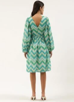 Multicolored Chinon Printed N Embroidered Maxi Dress After Six Wear -Mahra Clothing Shop Multicolored Chinon Printed N Embroidered Maxi dress DRBS02205040 b