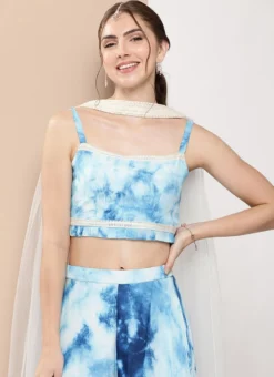 Bottom From Multicolored Chinon Sharara Set After Six Wear -Mahra Clothing Shop Multicolored Chinon Sharara Set IWBS02302198 rrc1 1