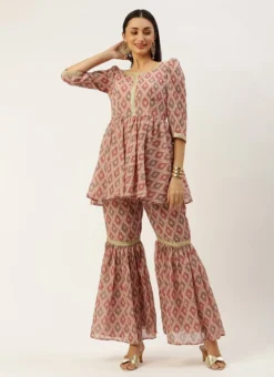 Teen Girls Multicolored Digital Printed Georgette Co Ords Set Festive Wear -Mahra Clothing Shop Multicolored Digital Printed Georgette Co Ords Set IWBS02211225 u 2