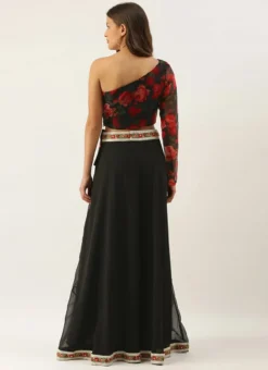 Teen Girls Multicolored Digital Printed Indo Western Skirt Set Festive Wear -Mahra Clothing Shop Multicolored Digital Printed Indo Western Skirt Set IWBS02112183 b