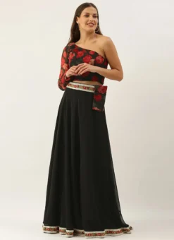 Teen Girls Multicolored Digital Printed Indo Western Skirt Set Festive Wear -Mahra Clothing Shop Multicolored Digital Printed Indo Western Skirt Set IWBS02112183 u