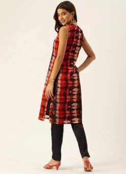 Teen Girls Multicolored Digital Printed N Black Kurta Set Festive Wear -Mahra Clothing Shop Multicolored Digital Printed N Black Kurta Set KSBS02110926 b