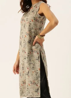 Teen Girls Multicolored Digital Printed N Black Kurta Set After Six Wear