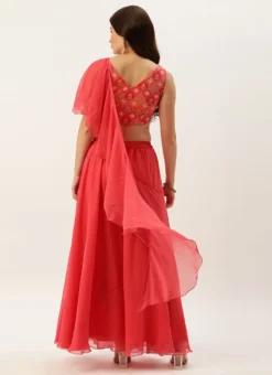 Teen Girls Multicolored Draped Palazzo Suit Festive Wear 7 Teen Girls Multicolored Draped Palazzo Suit Festive Wear -Mahra Clothing Shop Multicolored Draped Palazzo Suit IWBS02204661 b