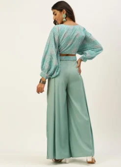 Teen Girls Multicolored Embroidered Crop Top N Palazzo Festive Wear -Mahra Clothing Shop Multicolored Embroidered Crop Top N Palazzo IWBS02207405 b