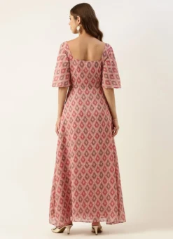 Multicolored Georgette Digital Printed Dress Festive Wear After Six Wear -Mahra Clothing Shop Multicolored Georgette Digital Printed Dress DRBS02211306 b