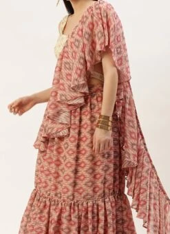 Teen Girls Multicolored Georgette Digital Printed Lehenga Set Festive Wear