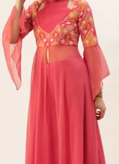 Teen Girls Multicolored Georgette Embroidered Anarkali Suit Festive Wear