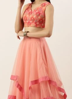Teen Girls Multicolored Georgette Lehenga Set Party Wear