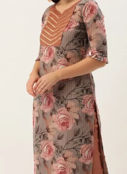 Multicolored Georgette Printed Embroidered Kurti Set Festive Wear After Six Wear