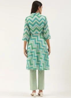 Multicolored N Green Printed Kurta Set Festive Wear -Mahra Clothing Shop Multicolored N Green Printed Kurta Set KSBS02205970 b