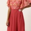 Teen Girls Multicolored N Pink Georgette Embroidered Gown Party Wear