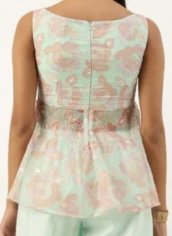 Bottom From Multicolored Organza Gharara Set After Six Wear -Mahra Clothing Shop Multicolored Organza Gharara Set IWBS02210924 rrc2